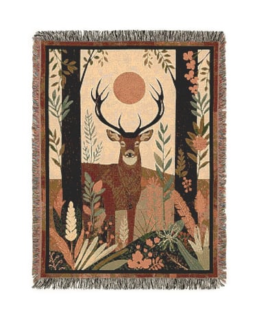 deer woven blanket