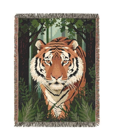 tiger woven blanket
