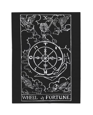 black and white the wheel tarot blanket