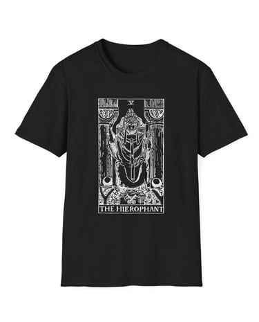 black and white the hierophant tarot t-shirt