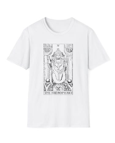 black and white the hierophant tarot t-shirt