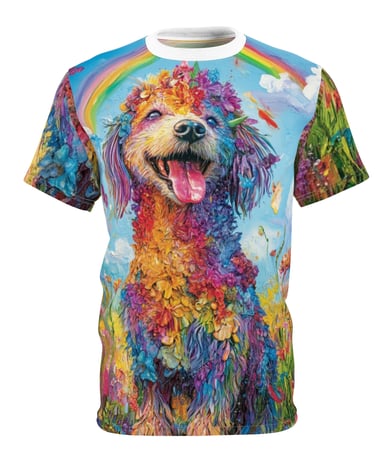 colorful floral dog t-shirt