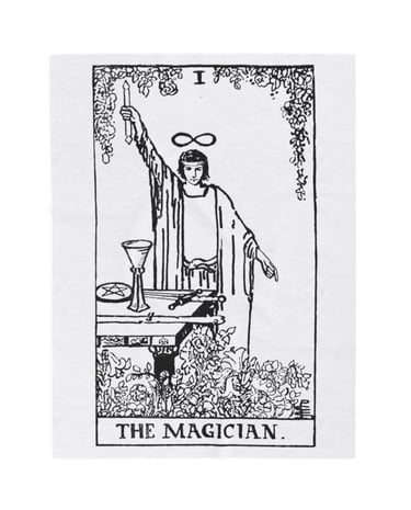 black and white the magician tarot blanket