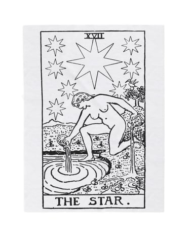 black and white the star tarot blanket