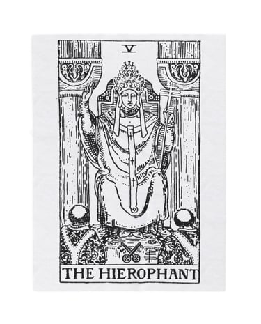 black and white the hierophant tarot blanket