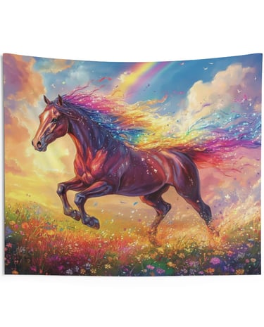 colorful horse tapestry
