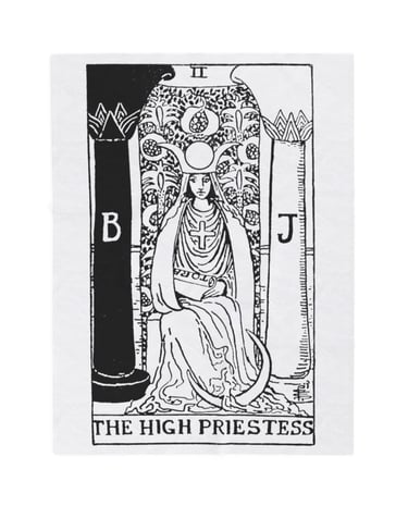 black and white the high priestess tarot blanket