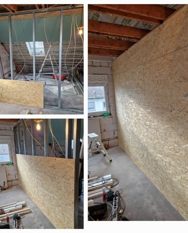 baustelle rohbau elektrik trockenbau wand kabel licht steckdosen dachgeschoss