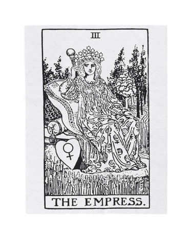black and white the empress tarot blanket
