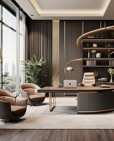 ticari alan dekorasyonunda ofis ve dükkan tasarımı