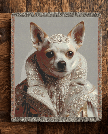 royal dog fashion woven blanket