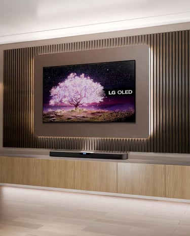 Custom Media Walls with TV & LED lighting - MountMyTV