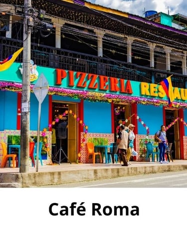 Restaurante y Pizzeria, Café Roma, ubicaedo en Cajamarca Tolima