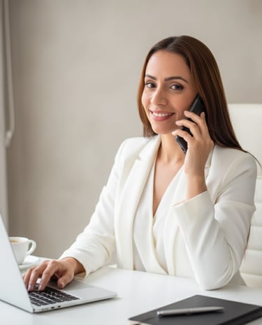 Karina Lizeth Guerrero, CEO de SKLAFOOD, brindando asesoría técnica desde su oficina.