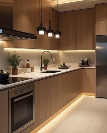 Dayanıklı malzemelerle oluşturulmuş mutfak tasarımı