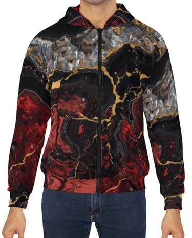 red black and crystal hoodie