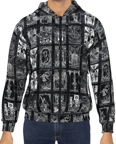 white and black crystal marble hoodie
