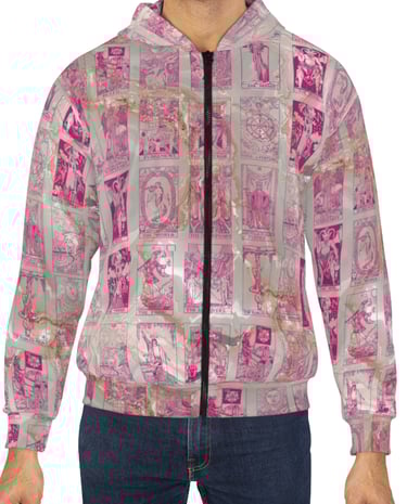 pink and marble tarot hoodie