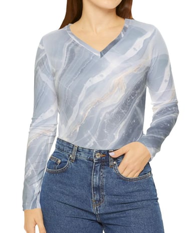 light blue long sleeve top