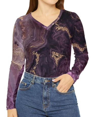 purple marble long sleeve top