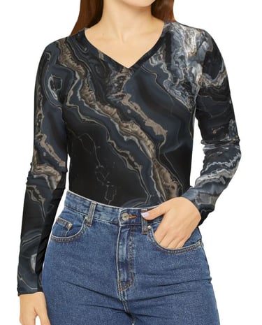 blue marble long sleeve top