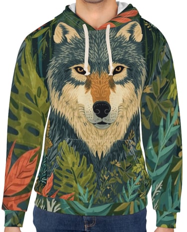 green floral wolf hoodie