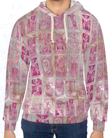 pink and marble pullover hoodie