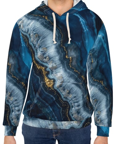 blue marble crystal hoodie