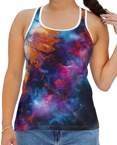colorful cosmic tank top