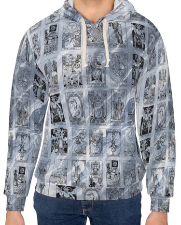 black and blue marble tarot hoodie