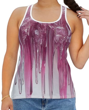 dripping pink tank top