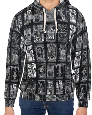 white and black crystal  tarot hoodie