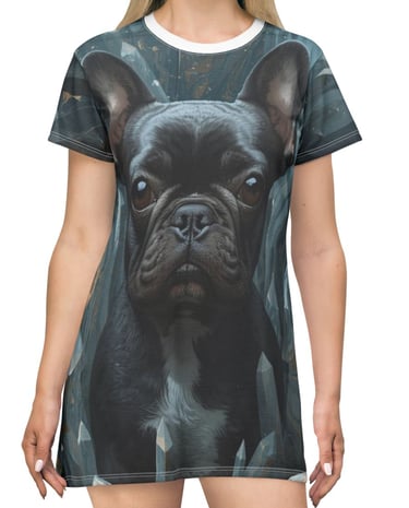frenchie dog t-shirt dress