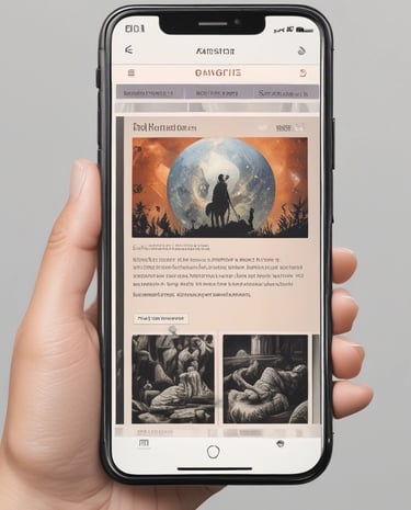 A creative team brainstorming with digital tablets and notes, surrounded by ambient purple lighting.