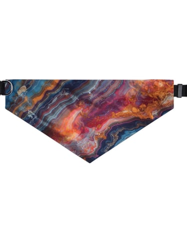 colorful marble bandana collar