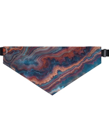 colorful marble bandana collar