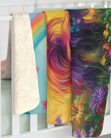 colorful sherpa fleece blanket