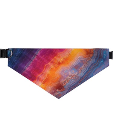 colorful marble bandana collar
