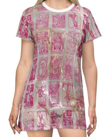 pink and marble tarot t-shirt dress