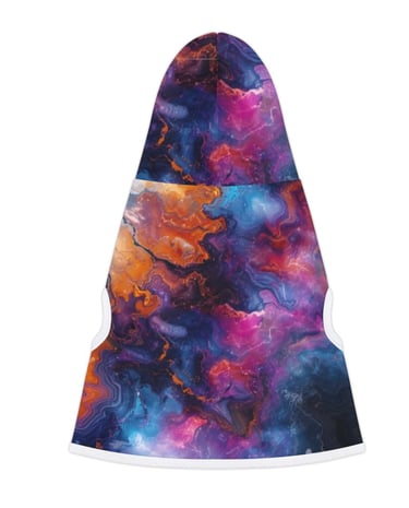 colorful cosmic pet hoodie