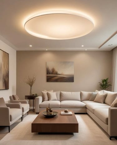 asma tavan ile derinlik kazandırılmış iç mekân