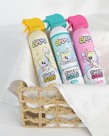 SPLOO Kids colorful foam soap spray for safe bath time