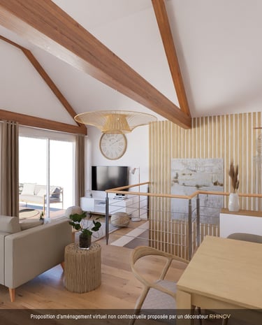 Projection en image de synthèse d'une rénovation interieur d'un loft