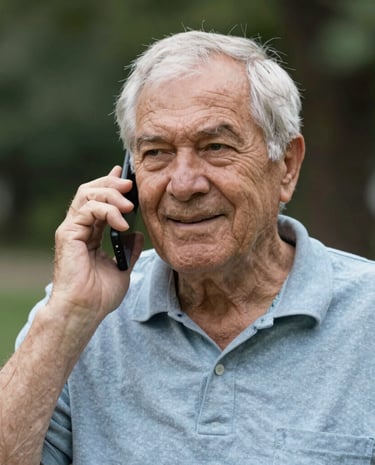 Smiling people happily checking their housing status from a phone app.
