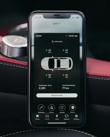 vehicle app synchronization and remote connectivity setup for luxury car owners.