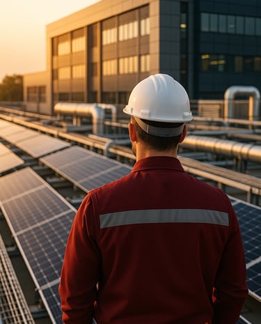 a man in a hard hat and a hard hat