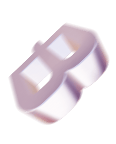 Logotipo da Branduo em 3D, com textura metálica "caindo".