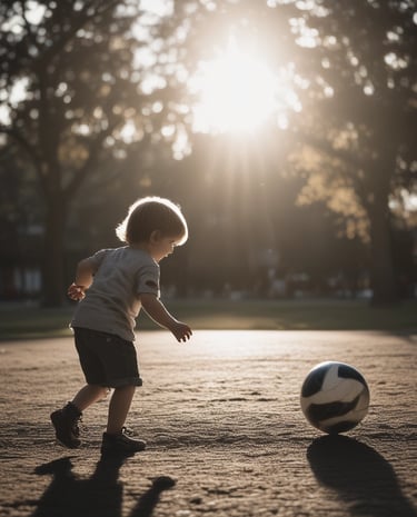criança jogando bola