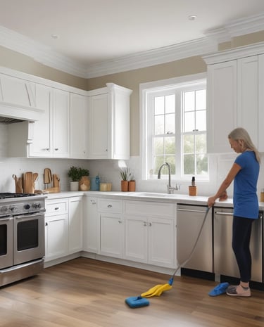 Before and after images of a deep cleaning service.