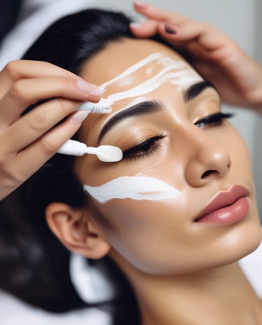 a man getting his hair cut in a salon